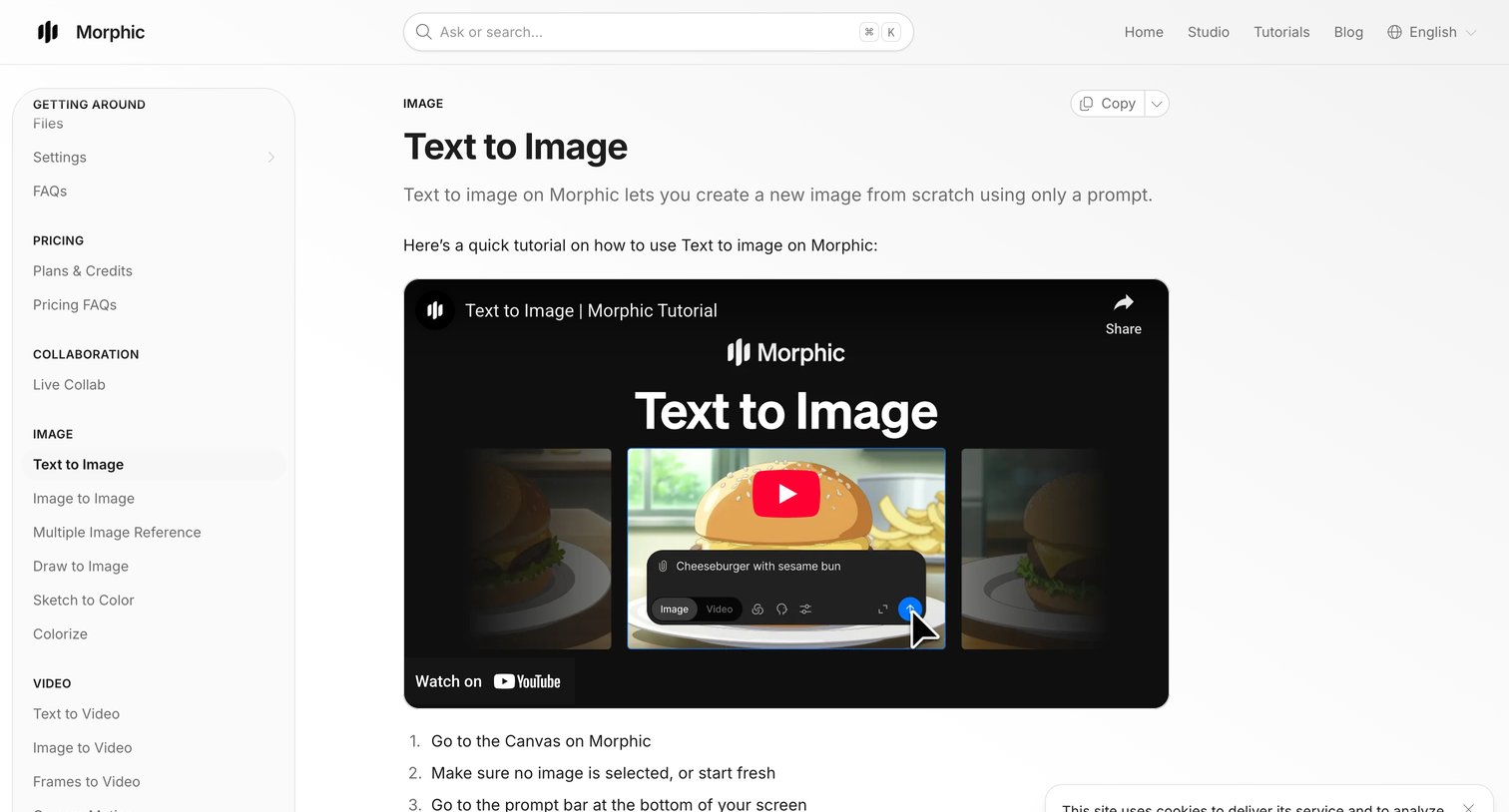Morphic - Text to Image Morphic screen