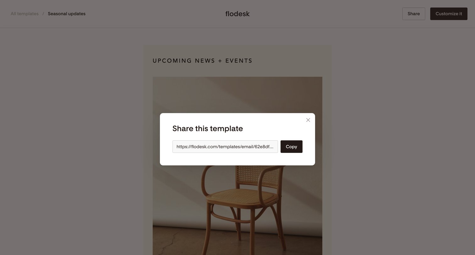 Flodesk - Flodesk template | Seasonal updates screen