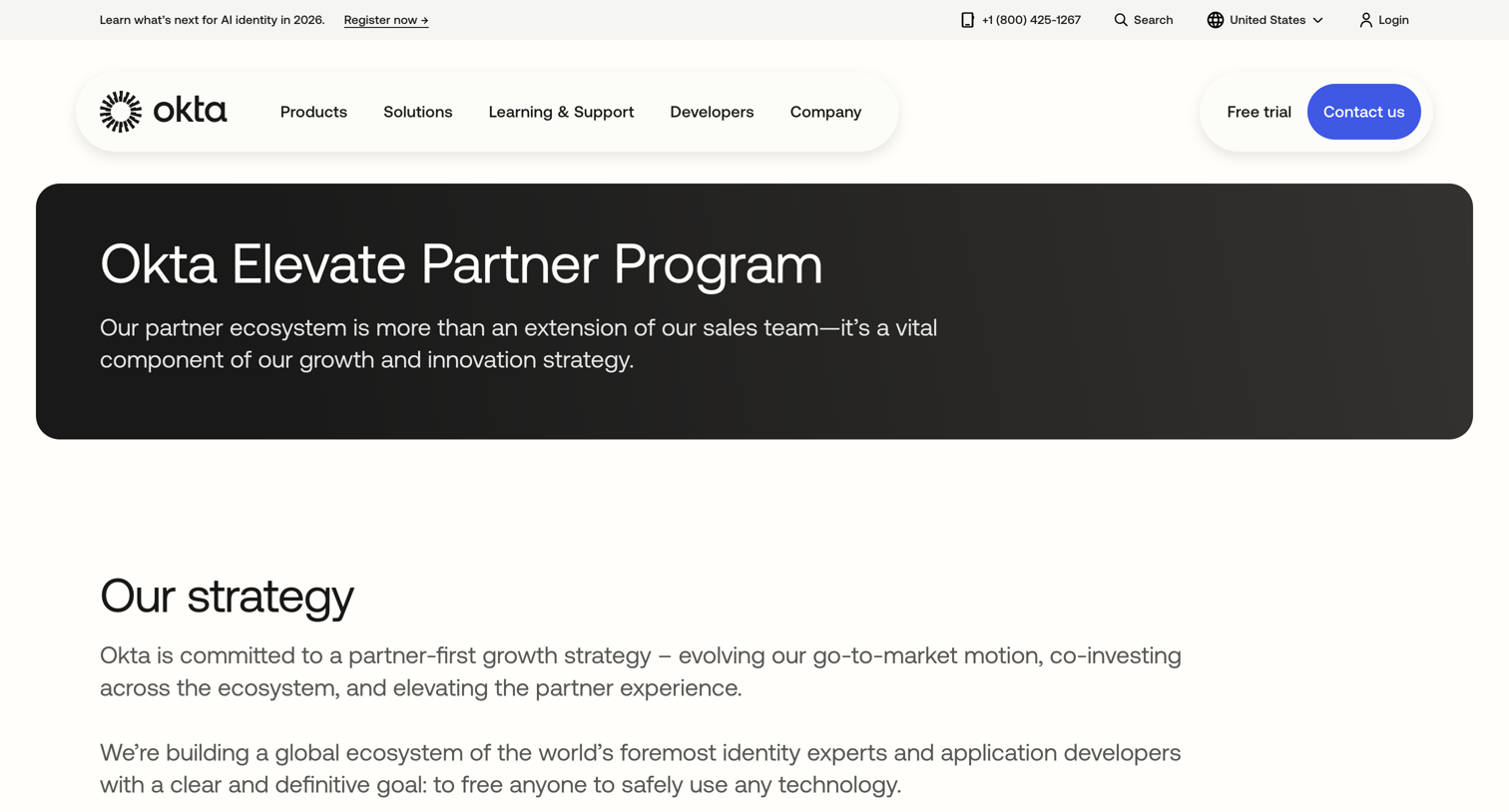 Okta - Partners screen