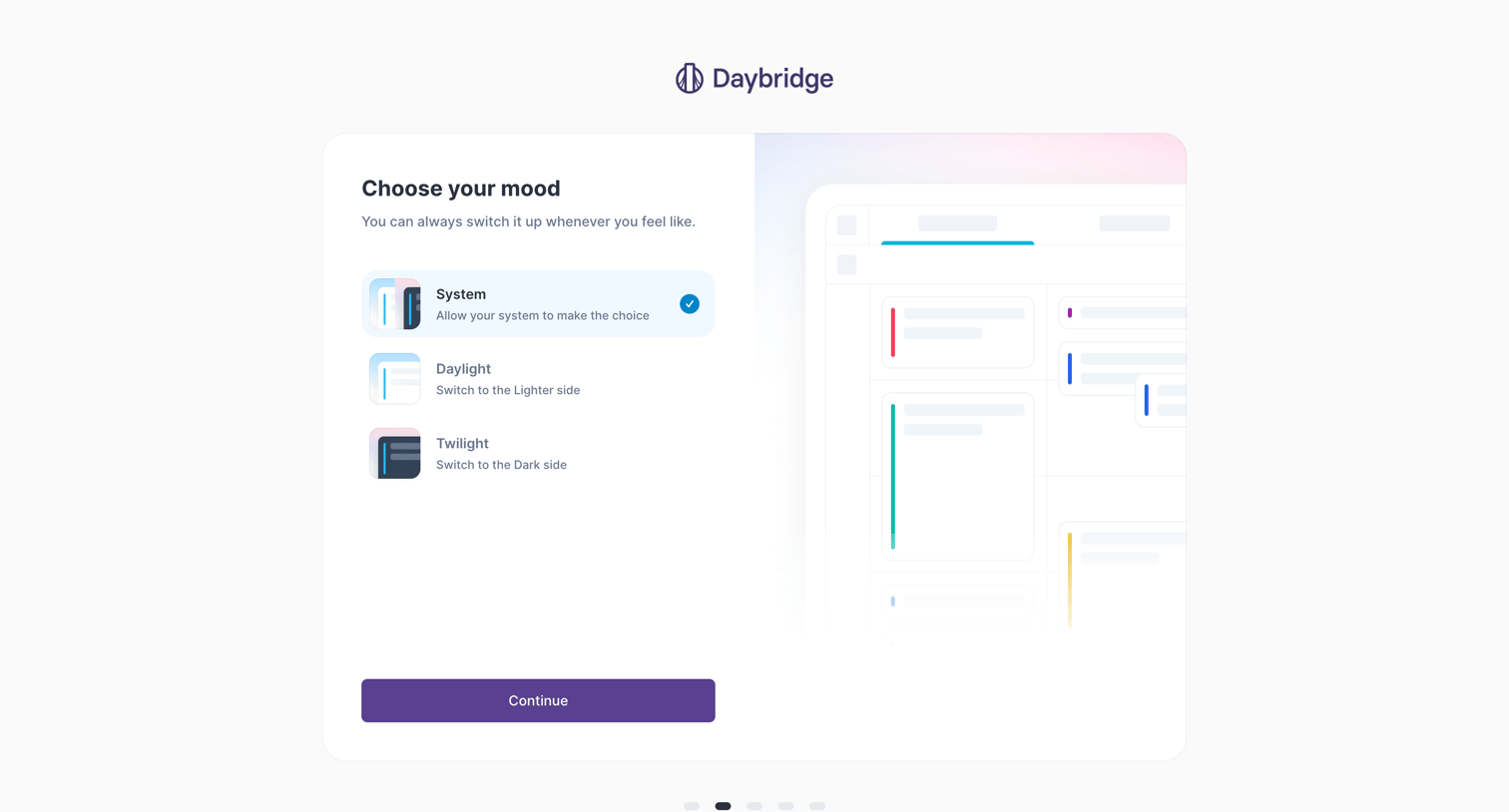 Daybridge screen