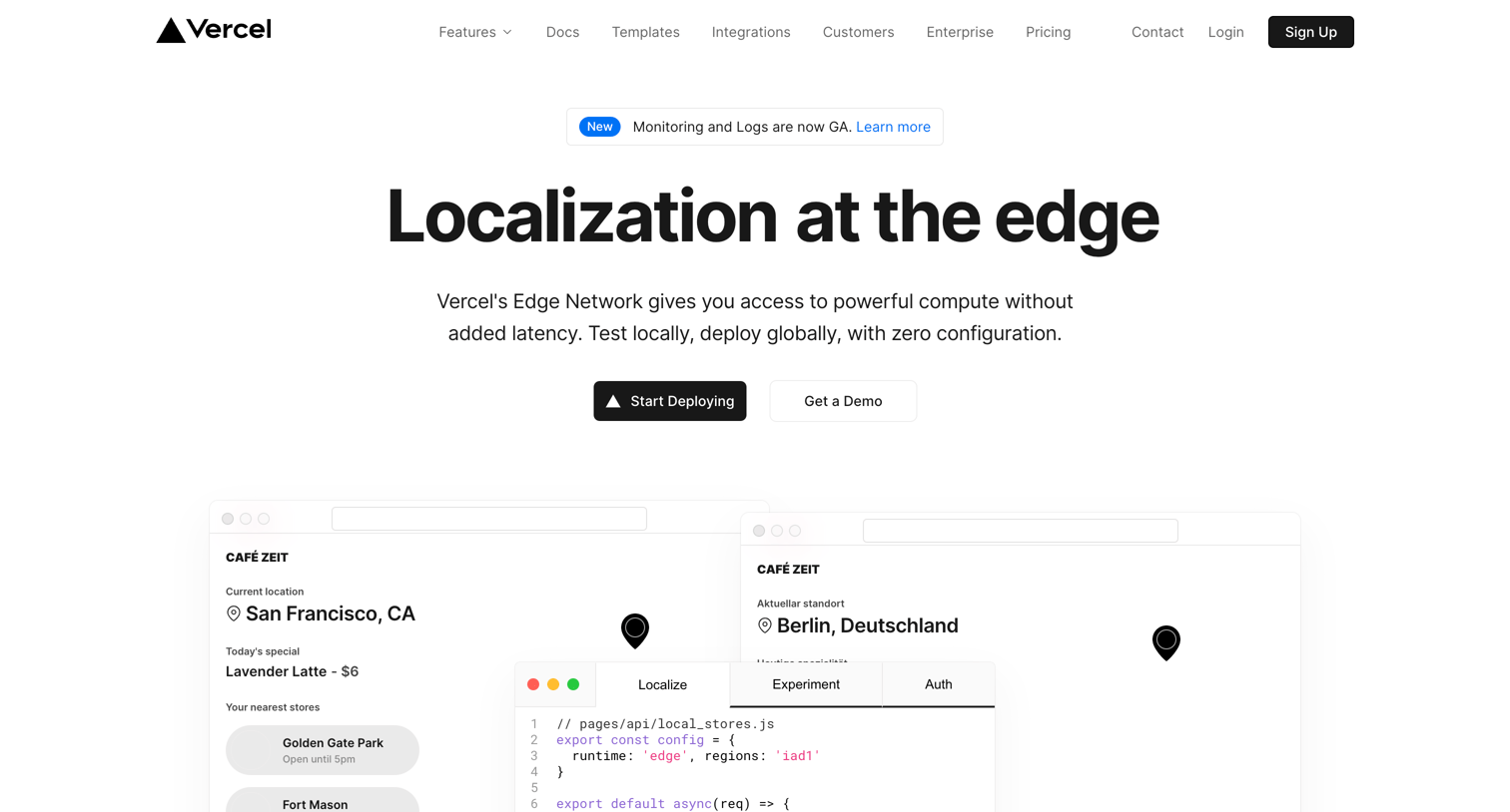 Vercel - Edge Functions - Vercel screen
