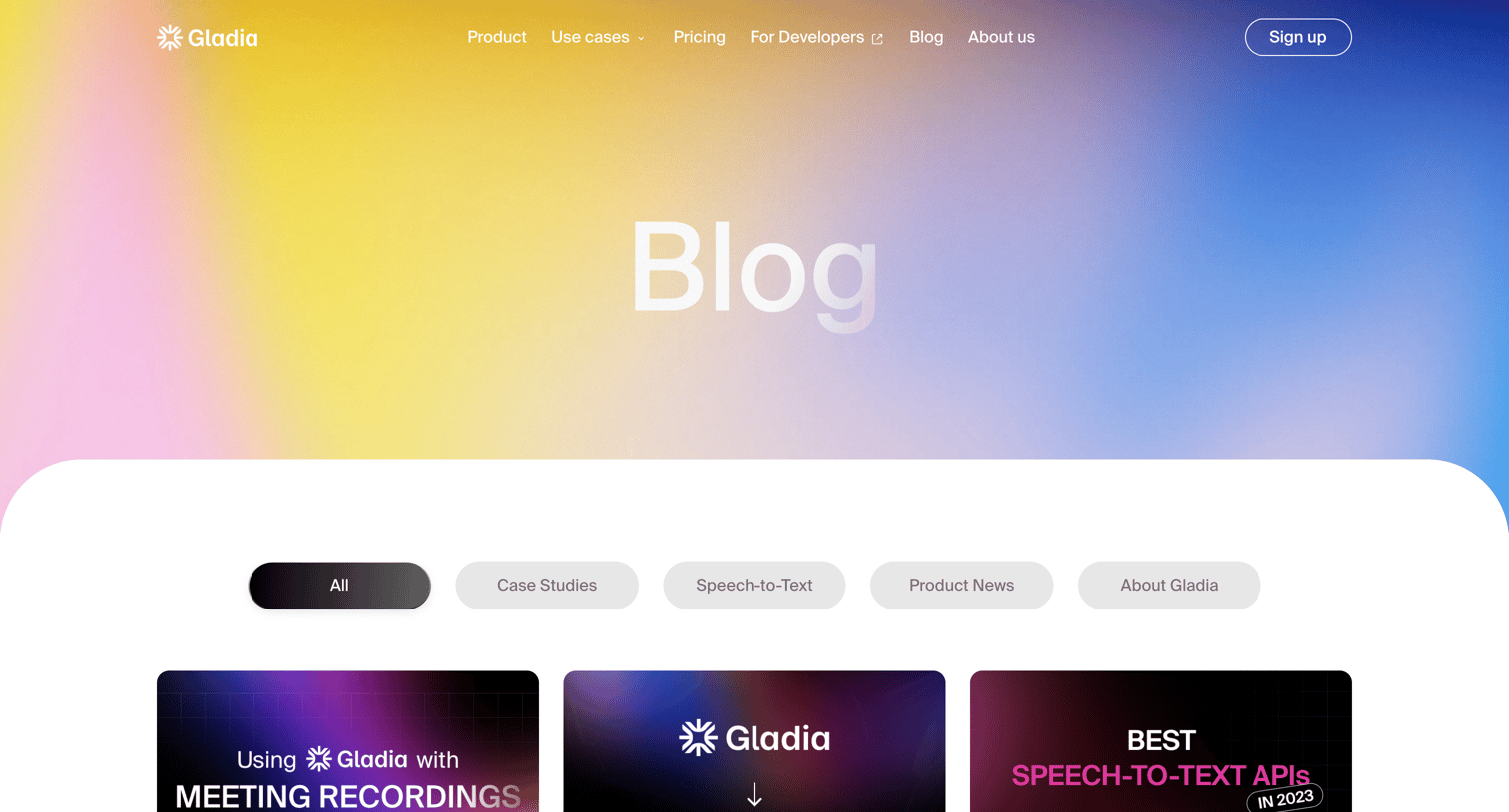 Gladia - Gladia - Blog screen