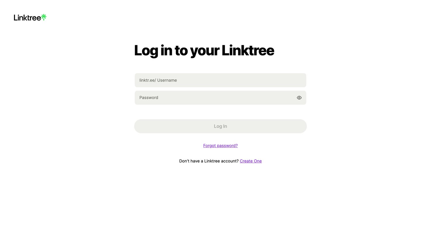 Linktree screen