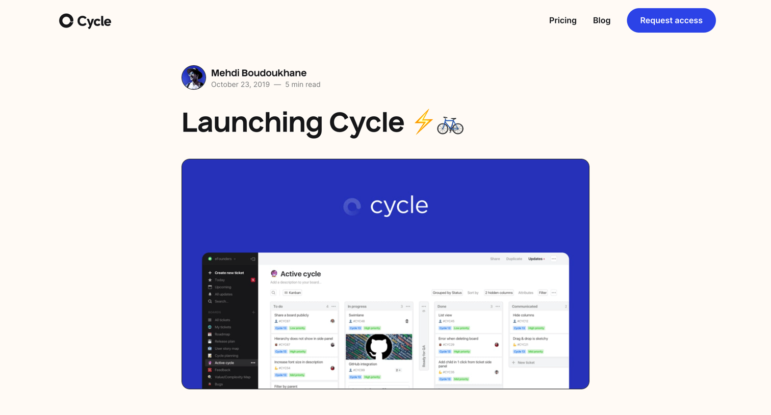 Cycle - Launching Cycle ️ | Cycle screen