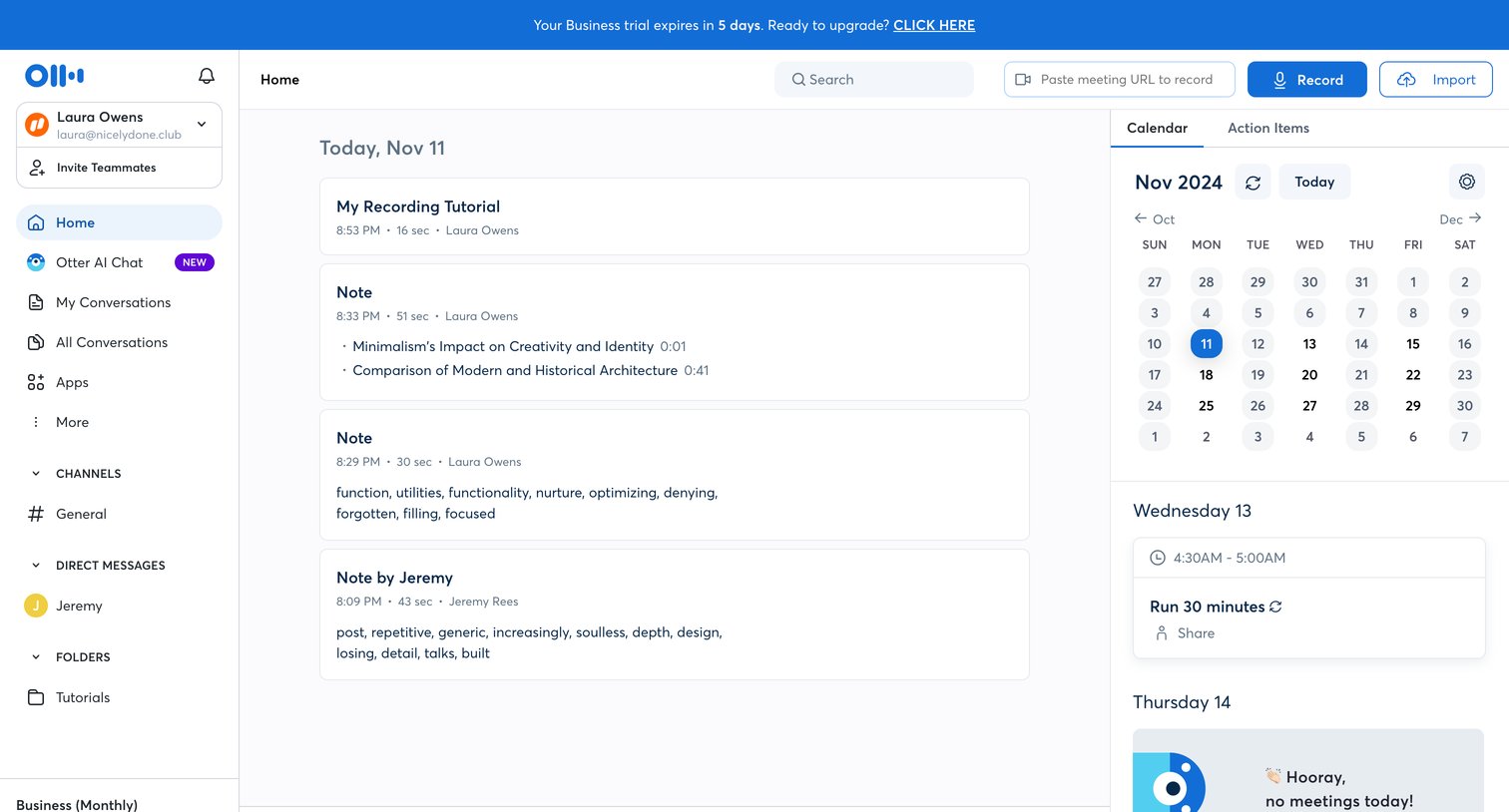 Otter - Otter Voice Meeting Notes - Otter.ai screen