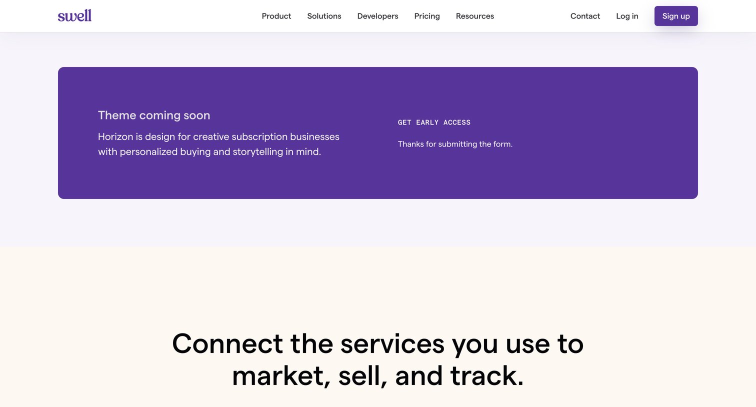 Swell - Subscription ecommerce platform | Swell screen