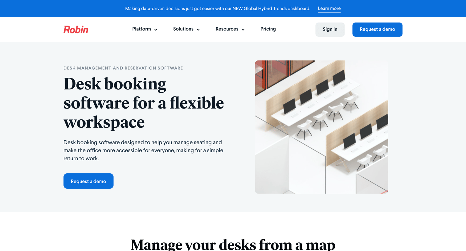 Robin - Desk Booking Software | Hot Desking Reservation System screen