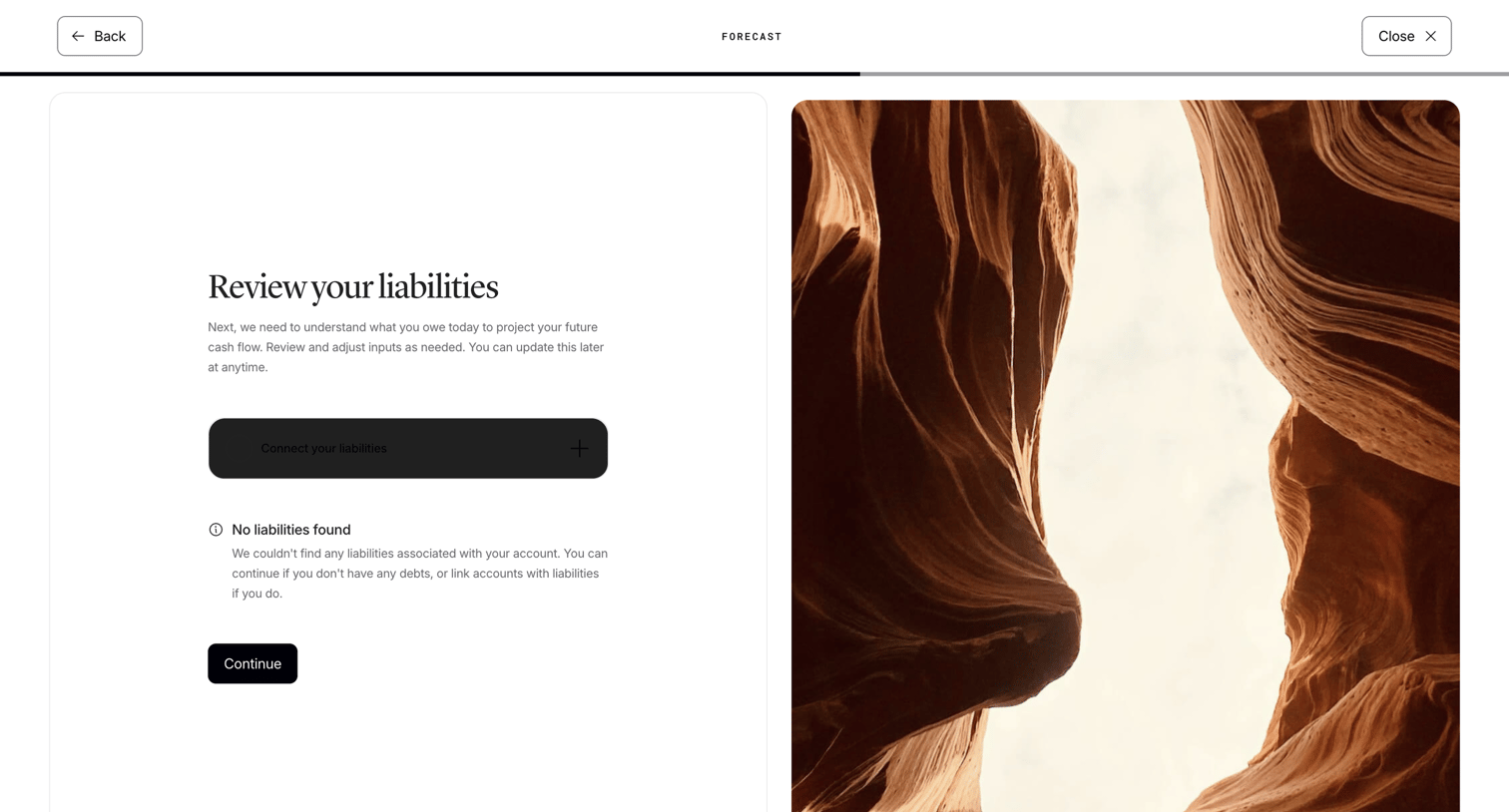 Origin Financial screen