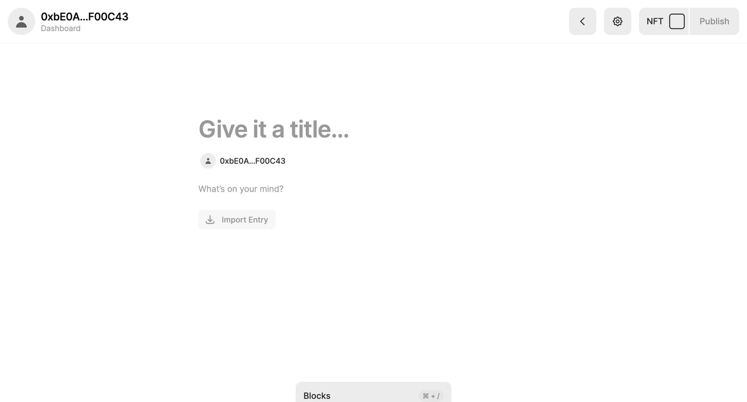 Mirror - Write – Dashboard – Mirror screen