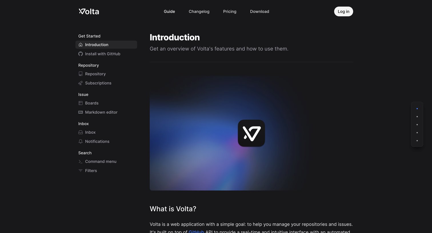 Volta - Introduction · Volta screen