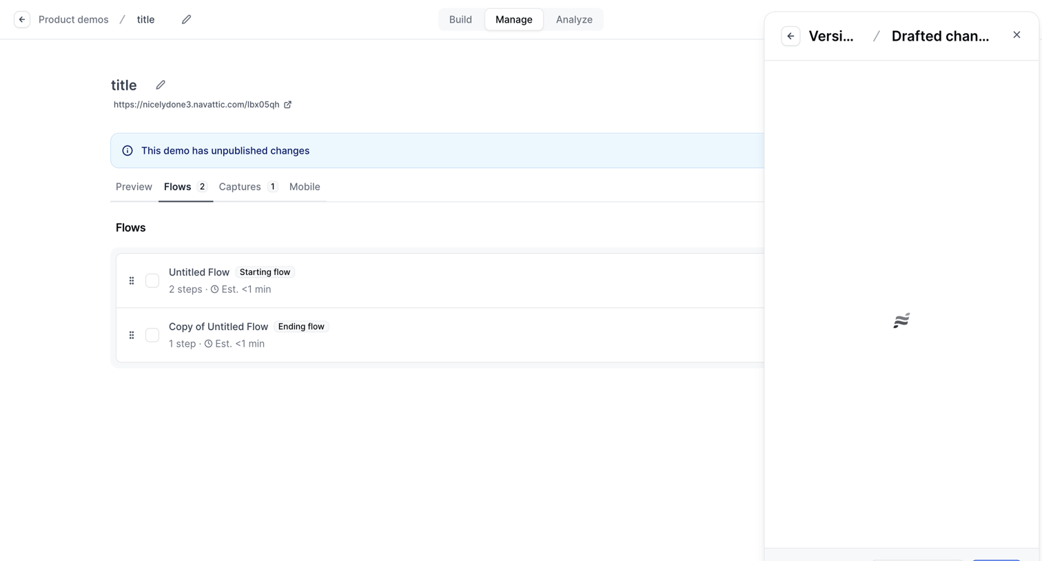 Navattic - Builder - Untitled Flow screen