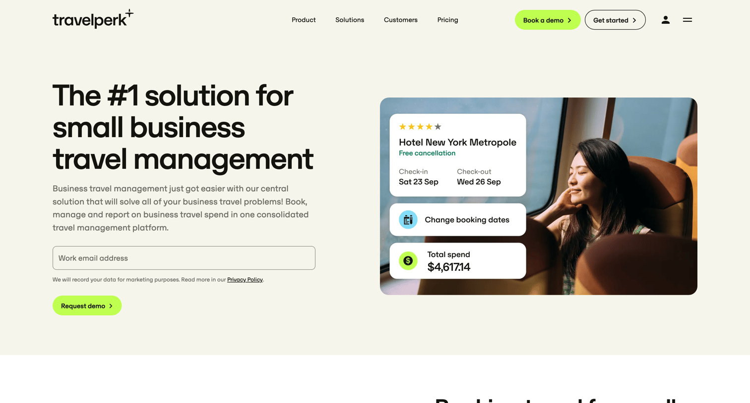 Travelperk - Small Business Travel Solutions  SME Travel management screen