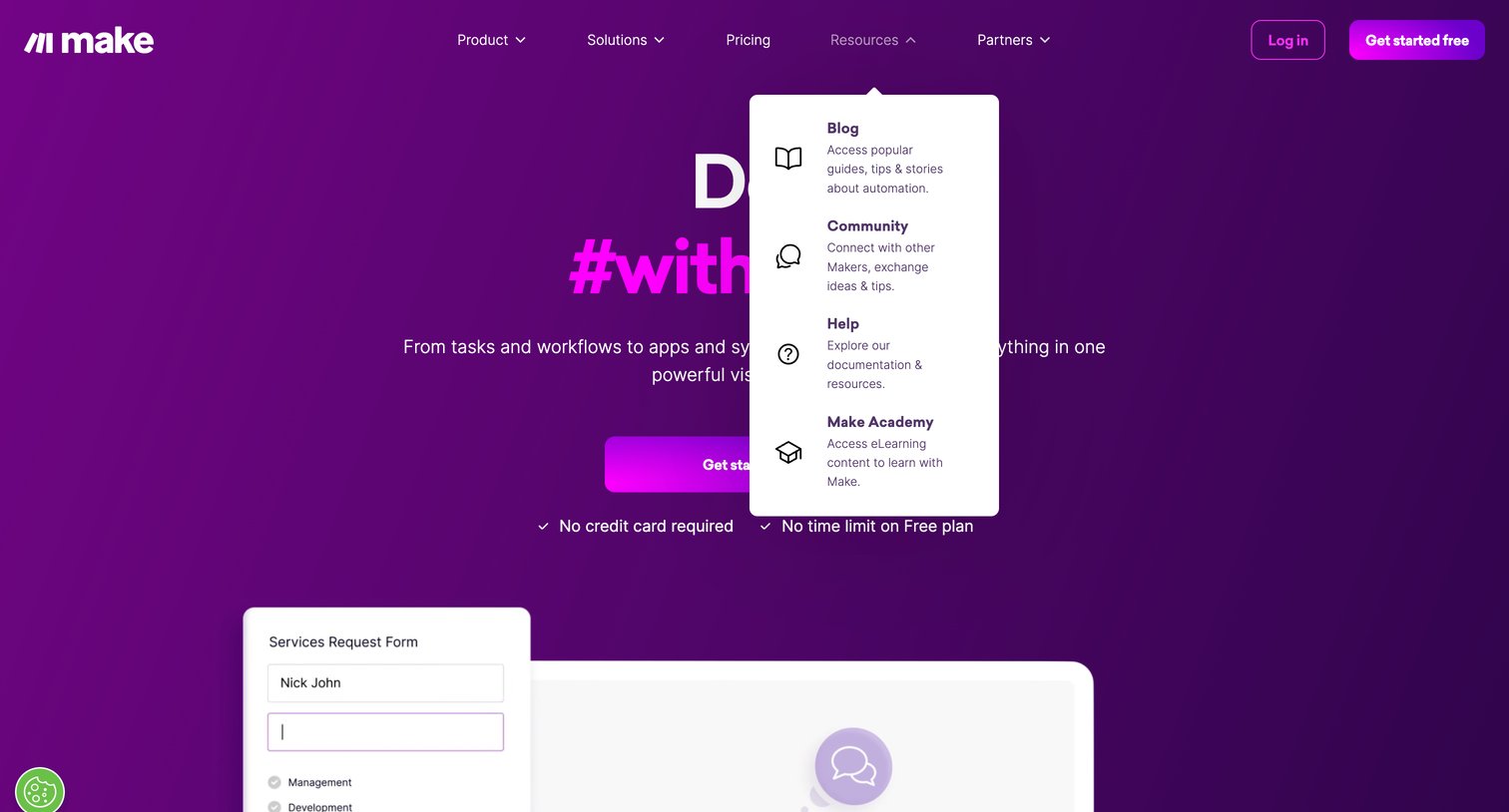 Make - Make Automation Software Connect Apps Design Workflows screen
