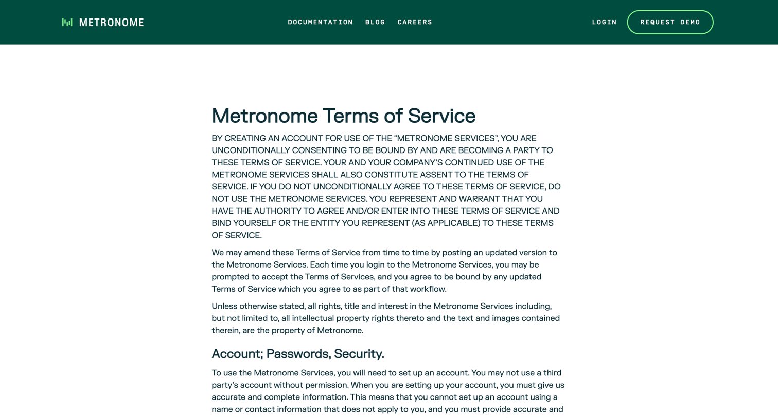 Metronome screen