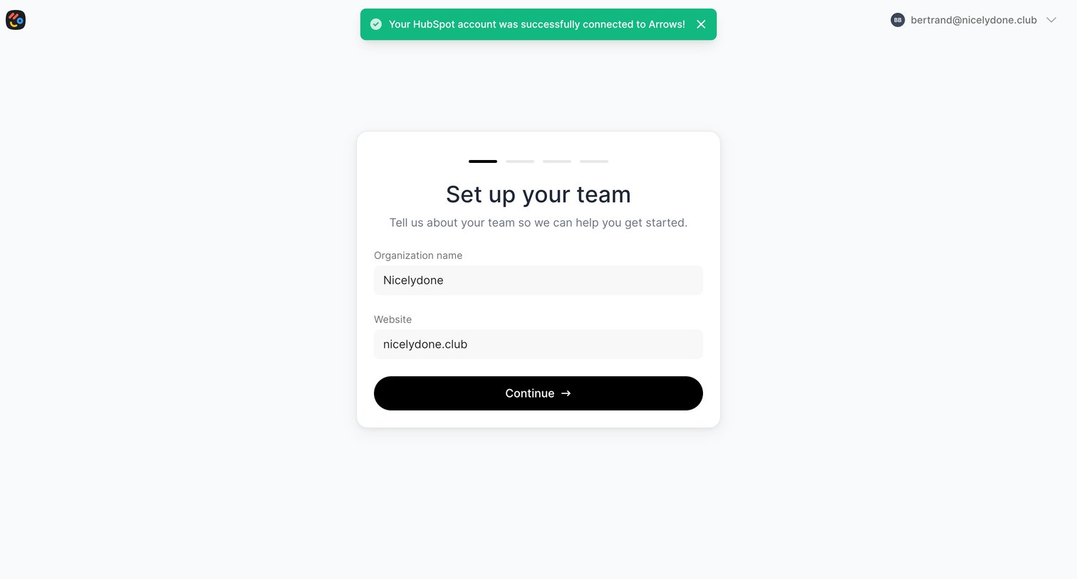 Arrows - Shared onboarding plans – Arrows.to screen
