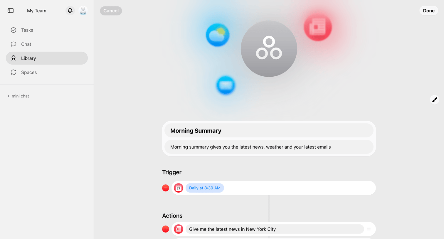 Cobot screen