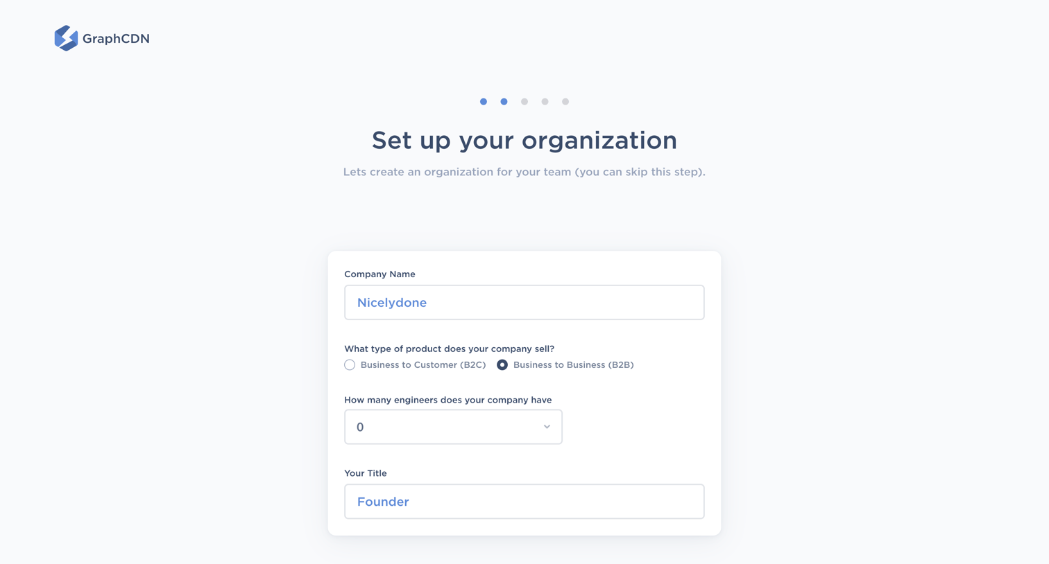 GraphCDN - Welcome to GraphCDN! screen