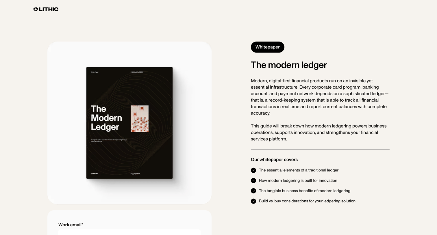 Lithic - Whitepaper | The Modern Ledger screen