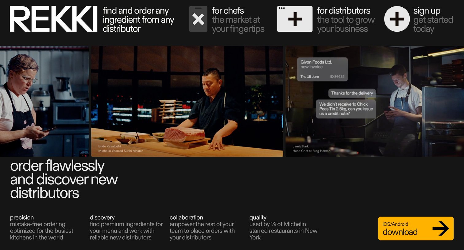Rekki - REKKI – Reinventing Ordering for Chefs and Distributors screen