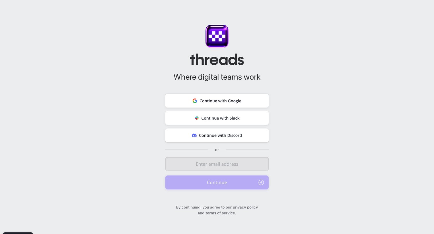 Threads screen