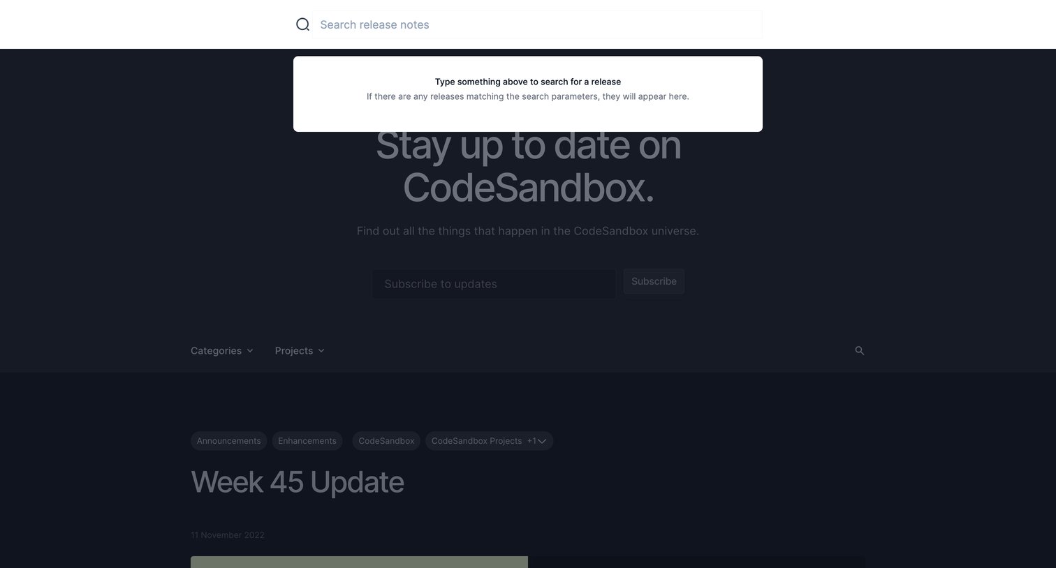 CodeSandbox - Stay up to date on CodeSandbox. screen