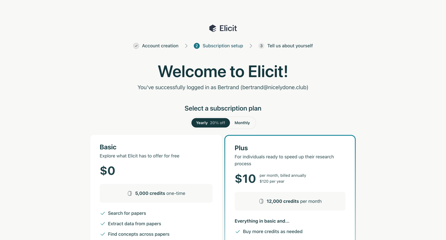 Elicit - Elicit The AI Research Assistant screen