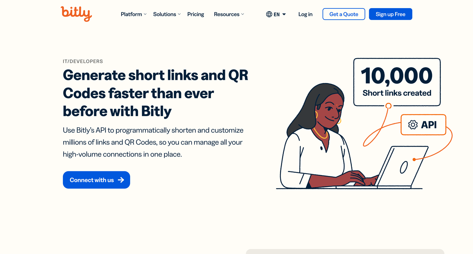 Bitly - Bitly API For Developers | Bitly screen