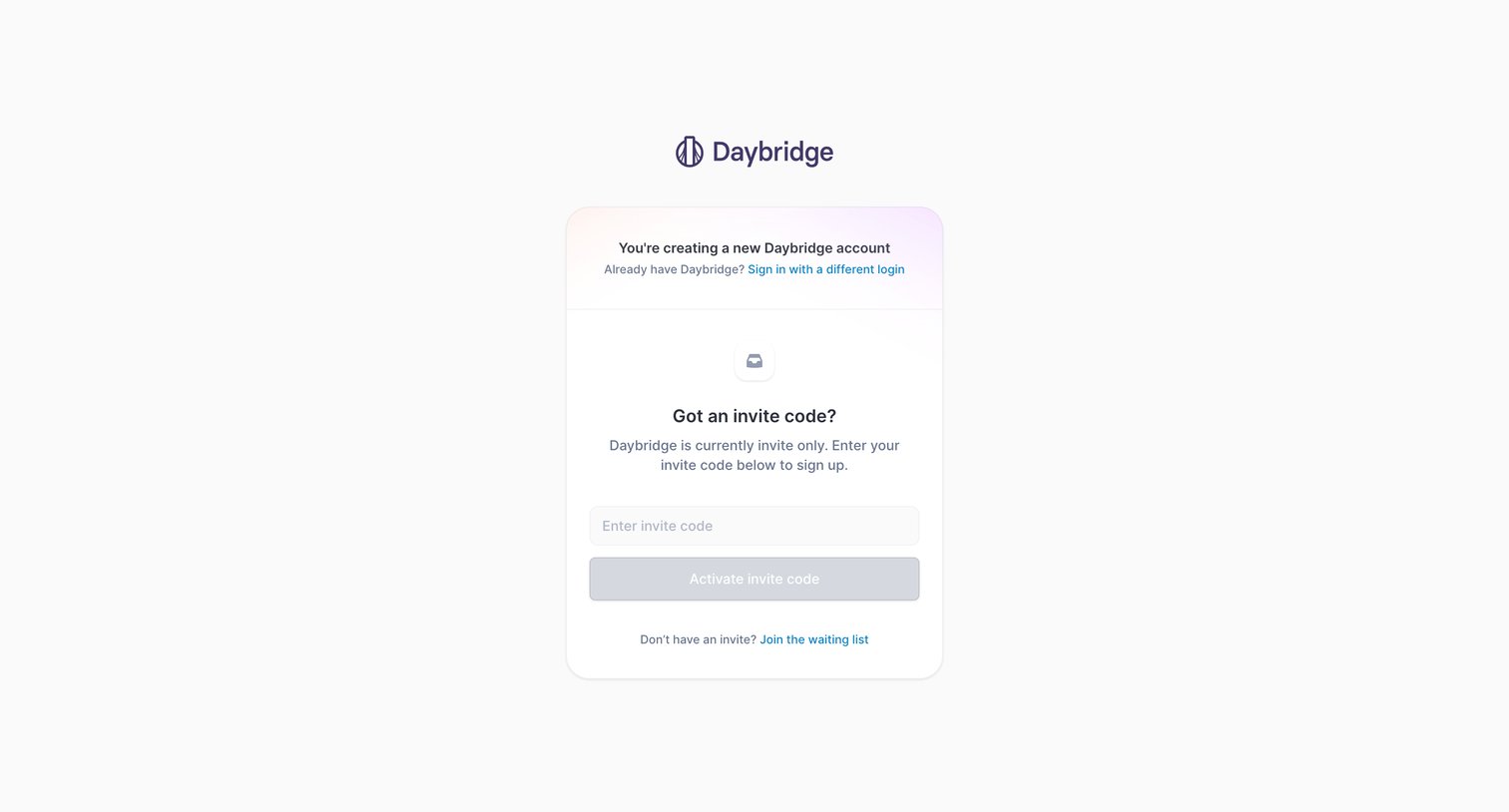 Daybridge screen