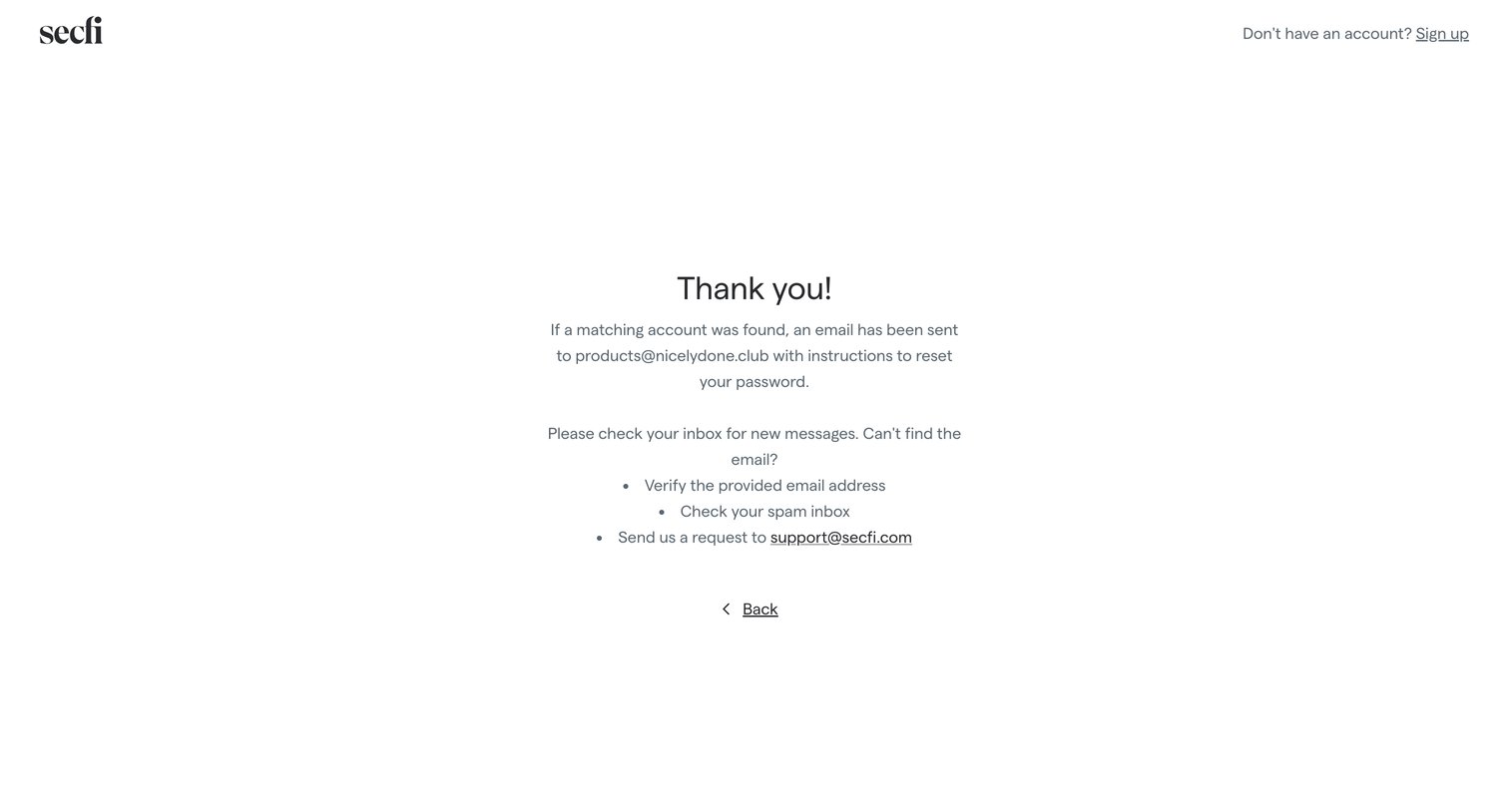 Secfi - Home | Secfi screen