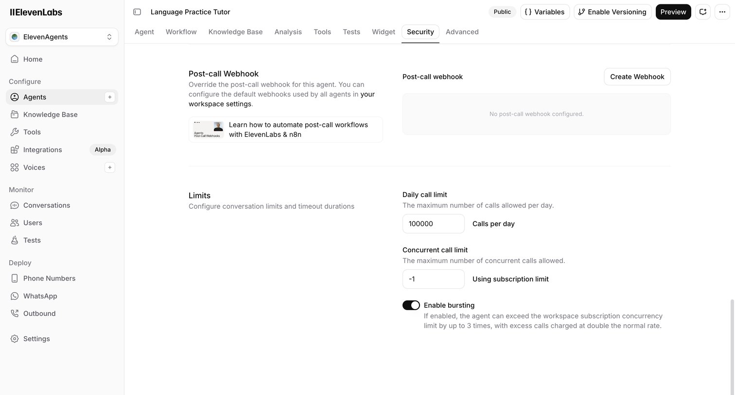 Elevenlabs - ElevenAgents | ElevenLabs screen