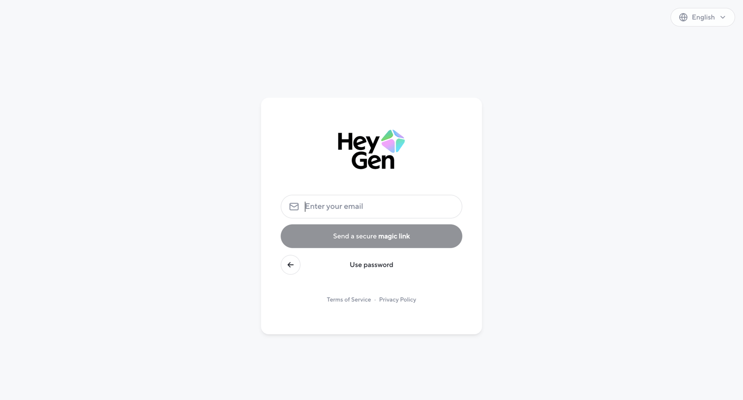 HeyGen - HeyGen - Login screen