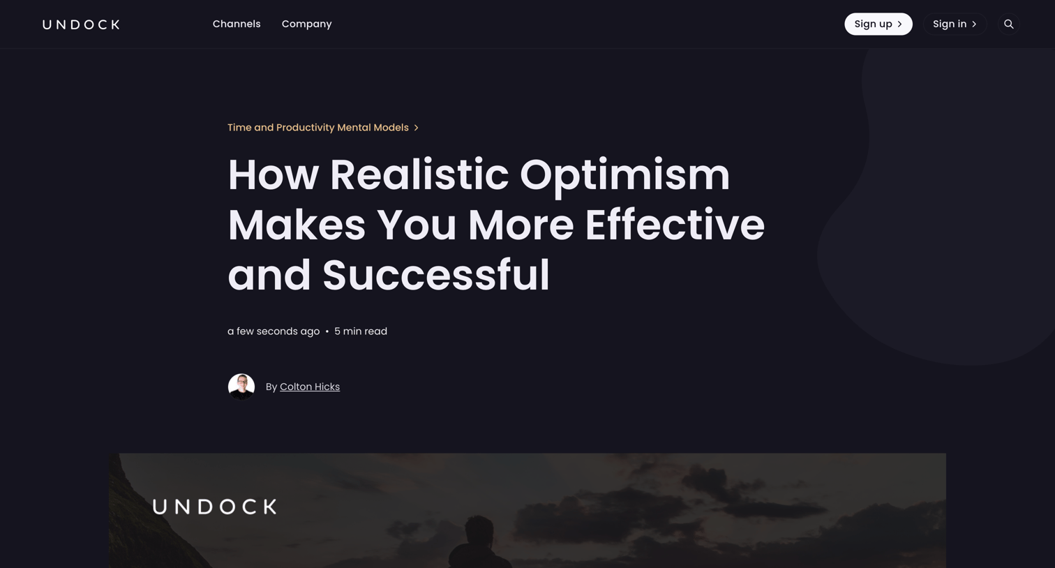 Undock - How Realistic Optimism Makes You More Effective and Successful | U screen