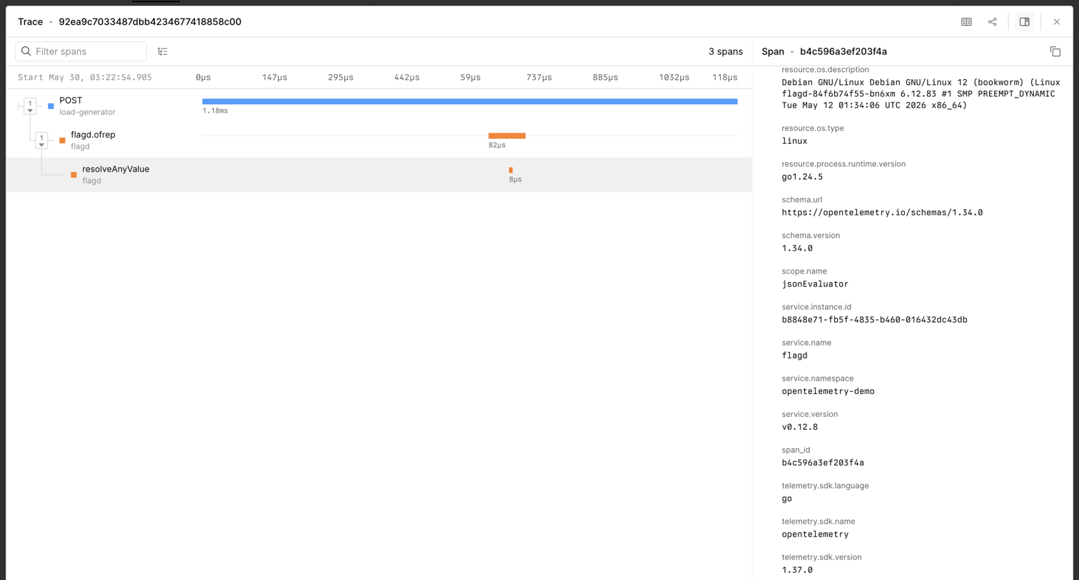 Axiom - otel-demo-traces - Stream - Axiom screen