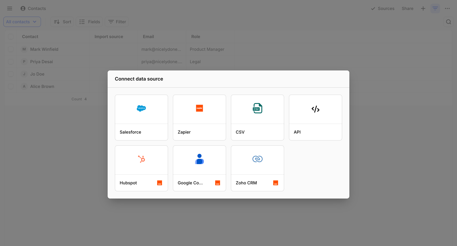 Dovetail - Contacts – Dovetail screen