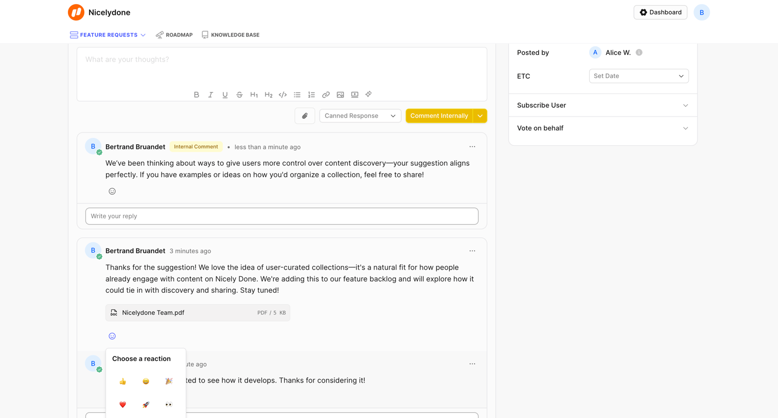 FeatureOS - Feature Request: User-Curated Collections | Nicelydone screen
