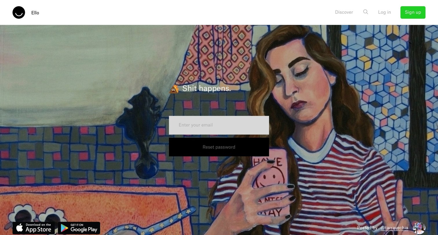 Ello - Password reset screen
