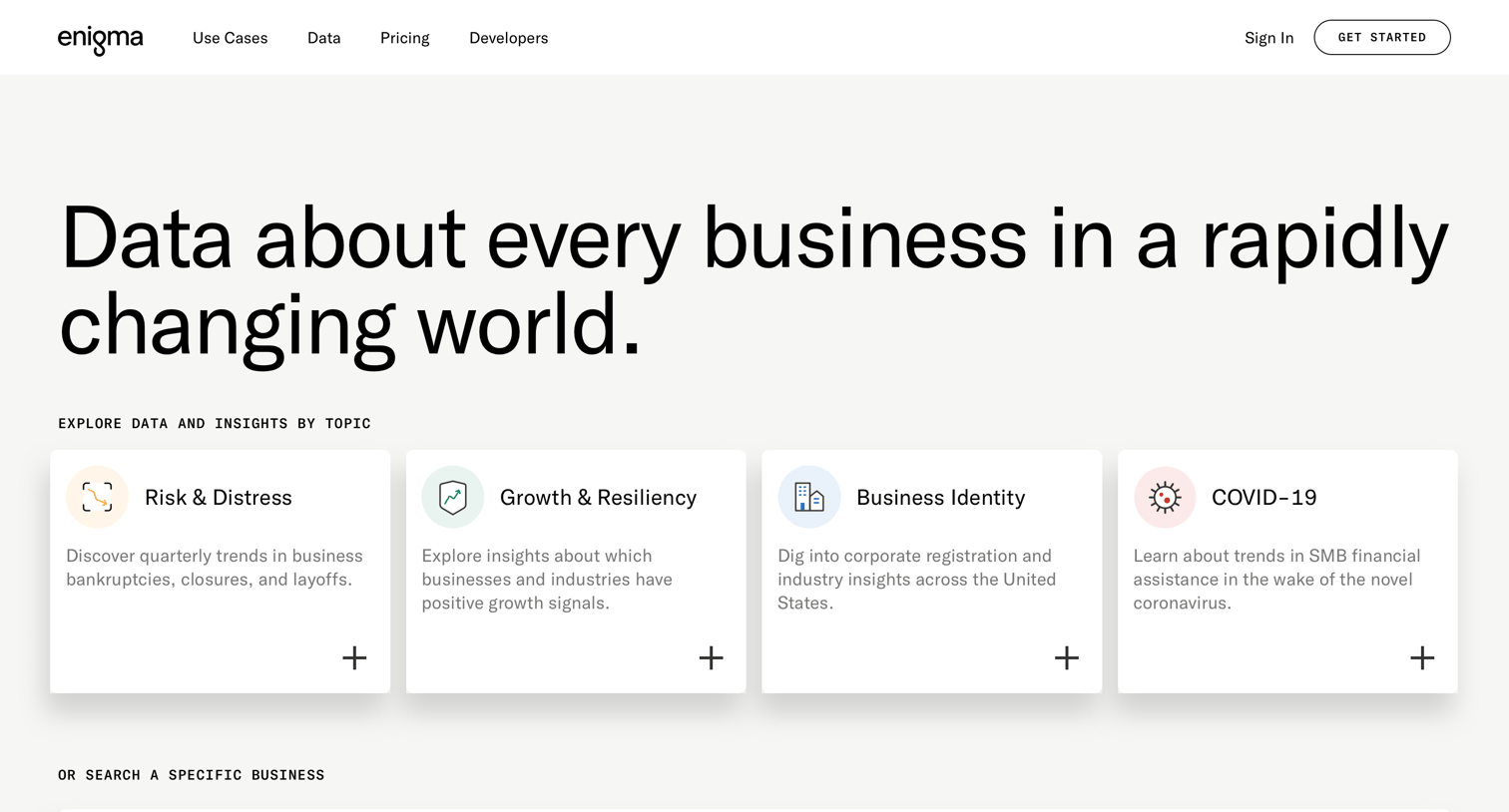 Enigma - Enigma | Data and intelligence on every small business screen