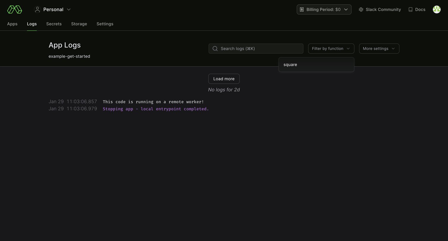Modal screen