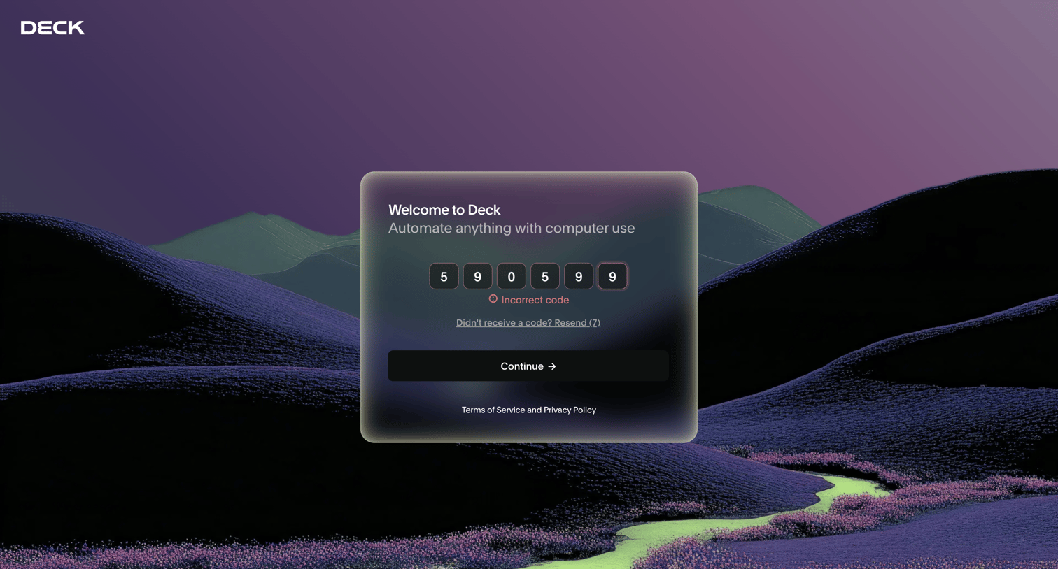 Deck - Deck Console screen