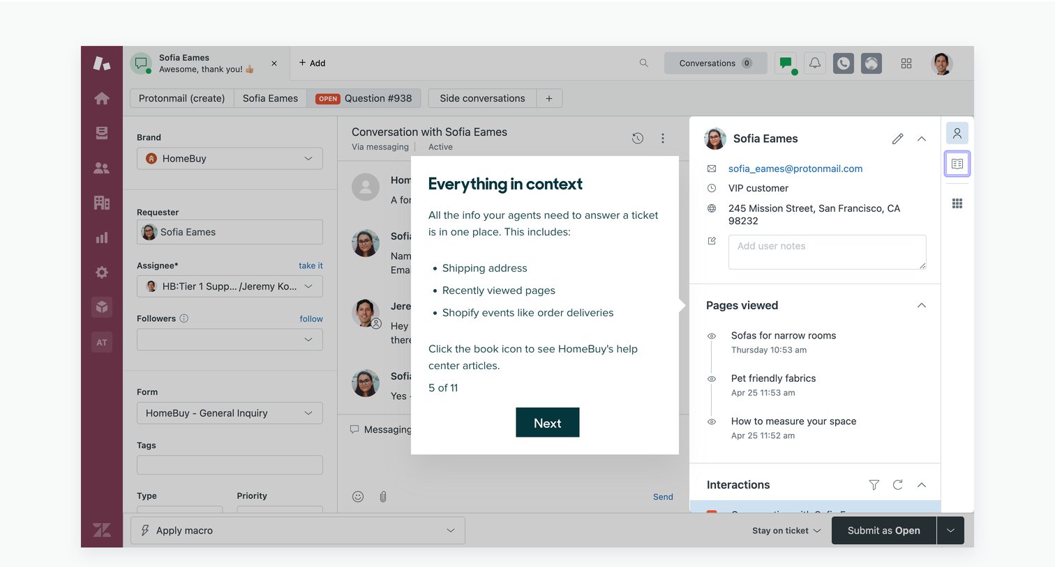 Zendesk - Take a quick tour screen