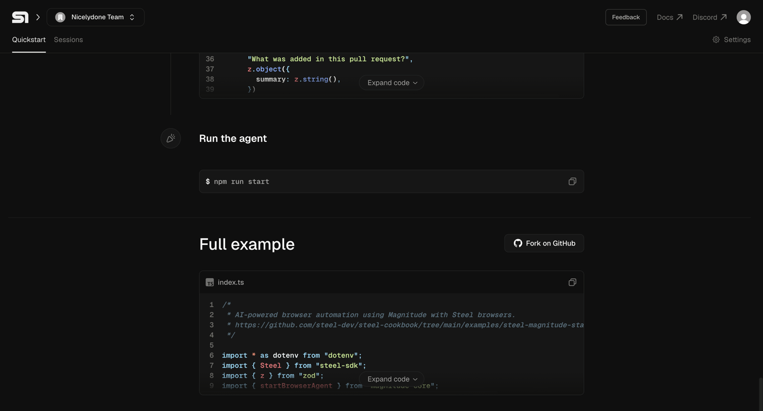 Steel - Steel | Open-source Headless Browser API screen
