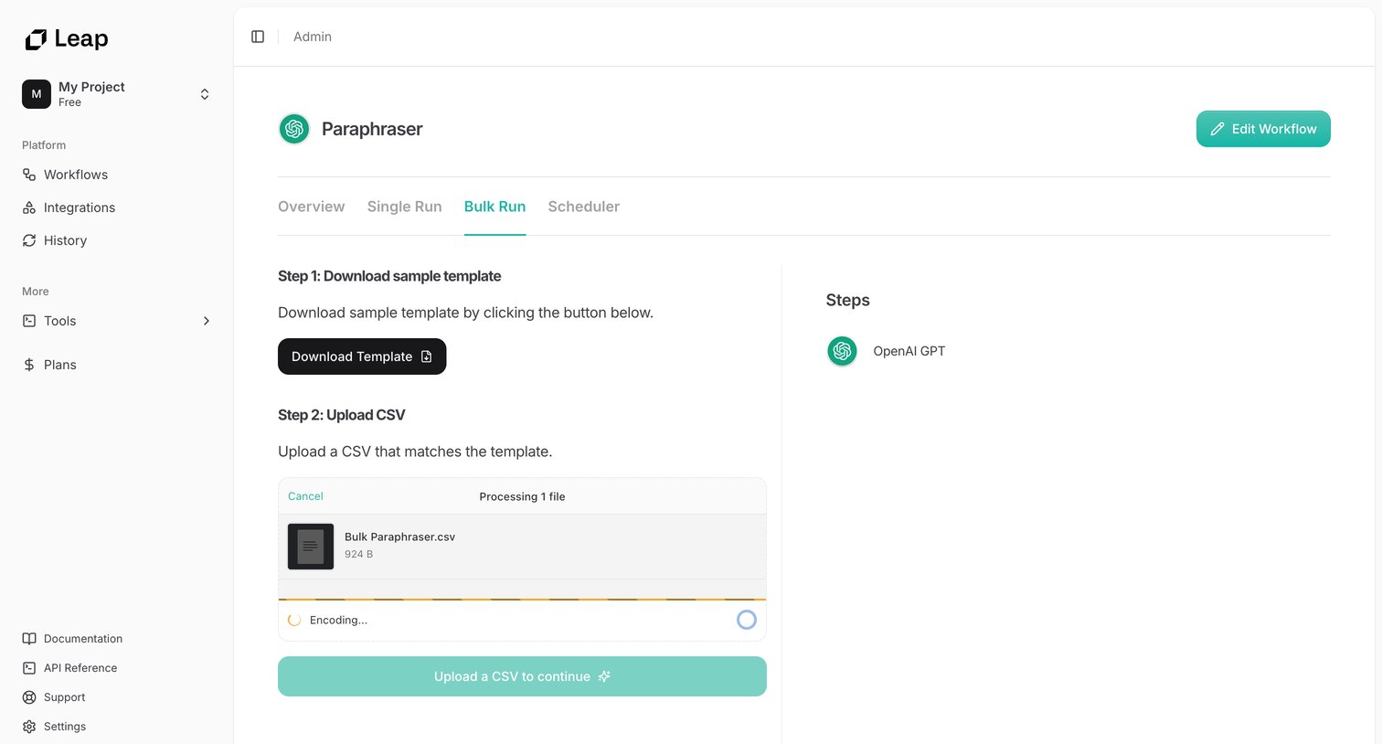 Leap - Leap AI | Automate any workflow with AI screen