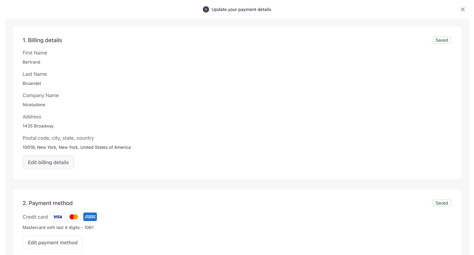 Typeform - Typeform - Checkout screen
