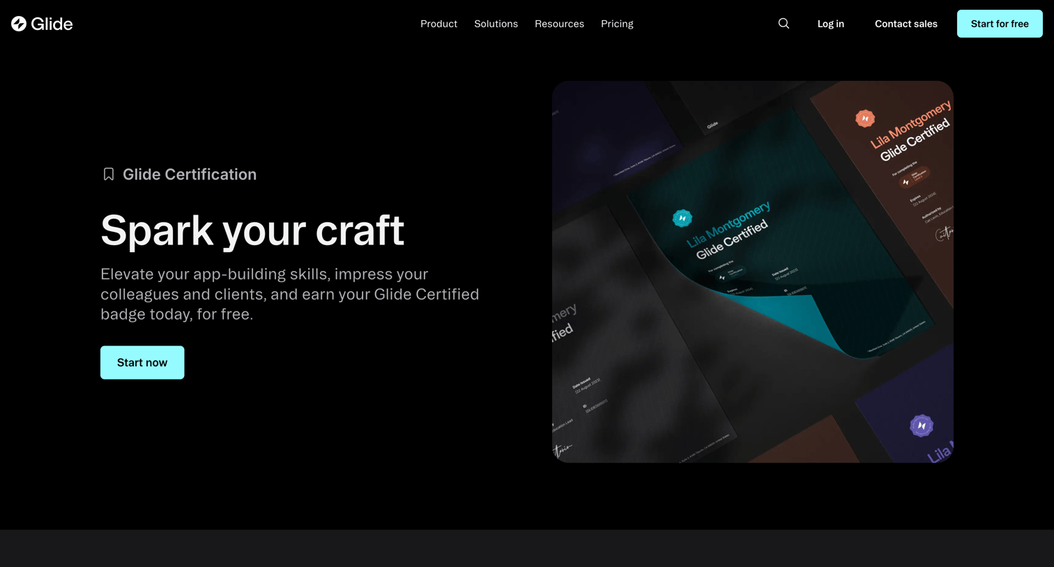 Glide - Glide Certification Master No-Code App Development  Glide screen