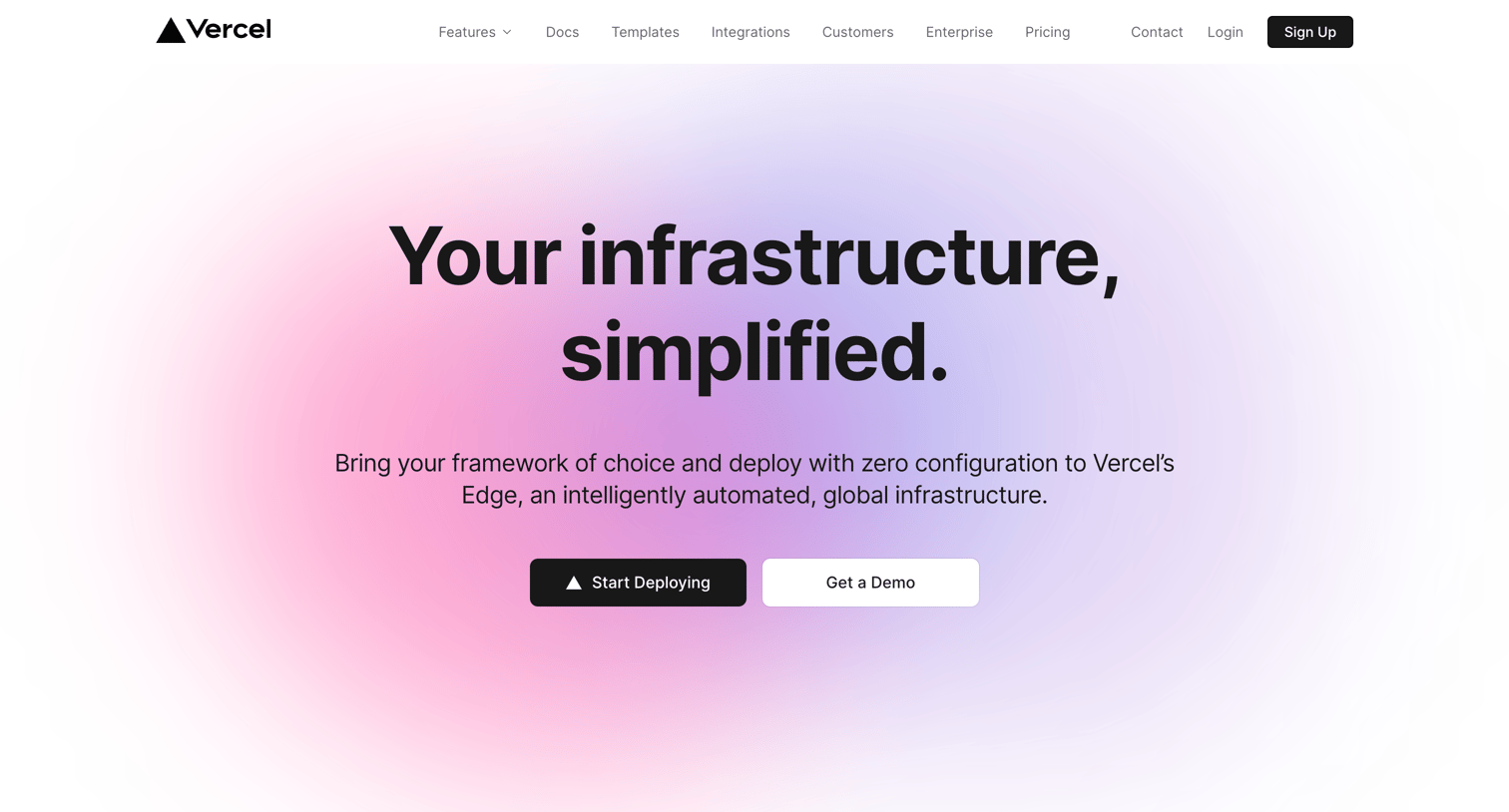 Vercel - Infrastructure - Vercel screen