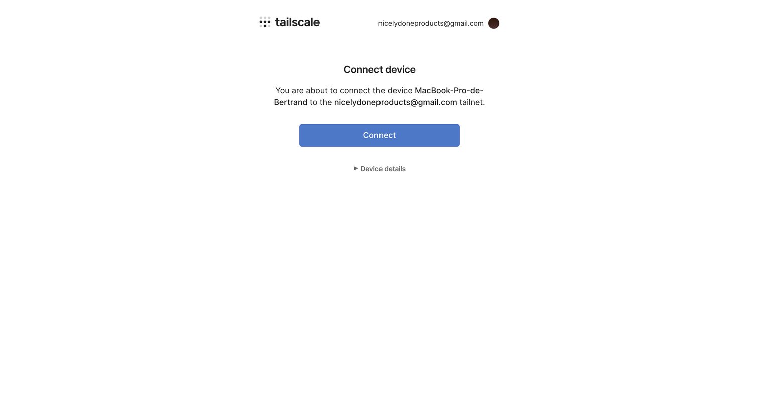Tailscale screen