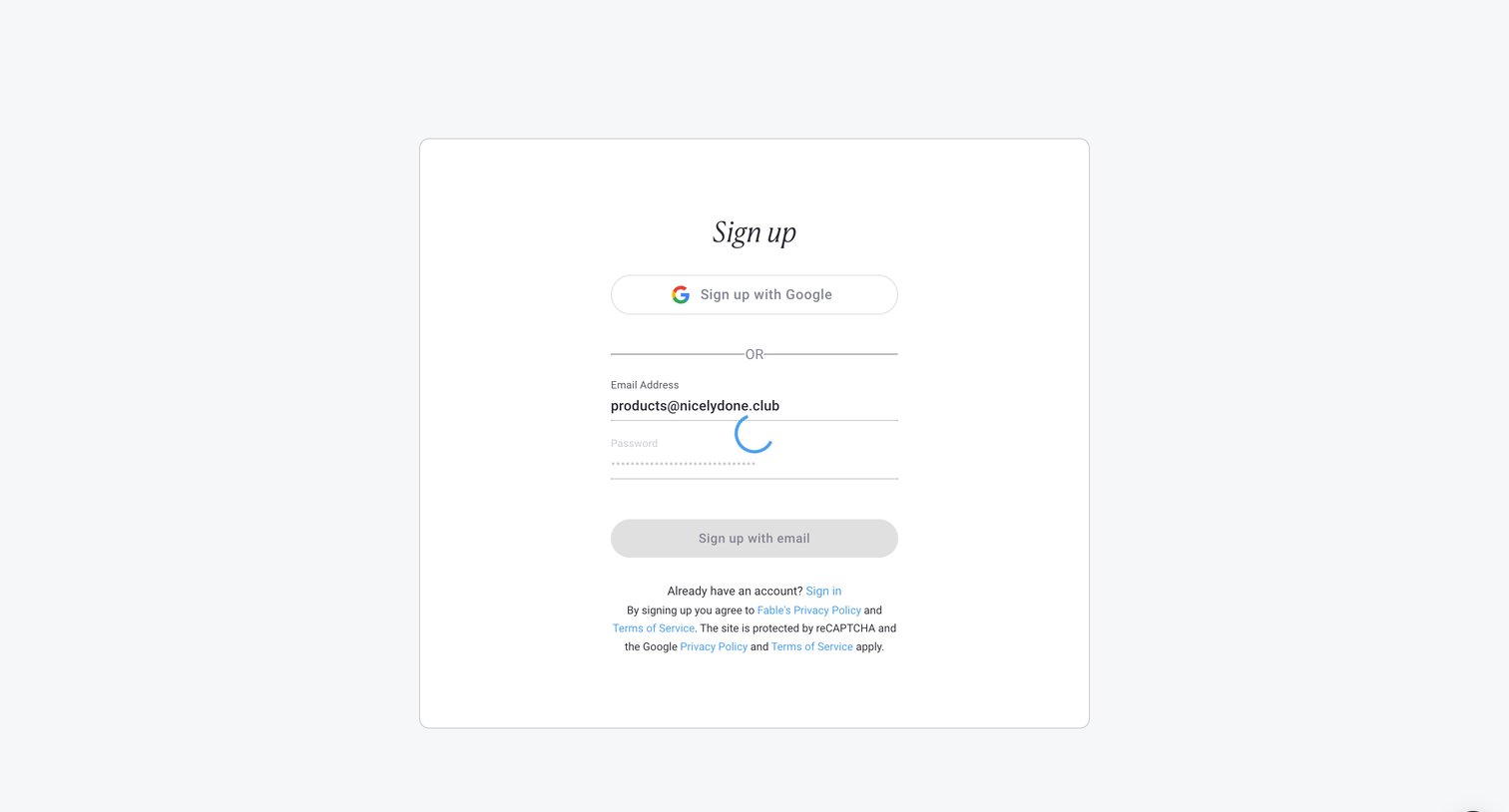 Sign up for Fable motion design - create your free account from Fable