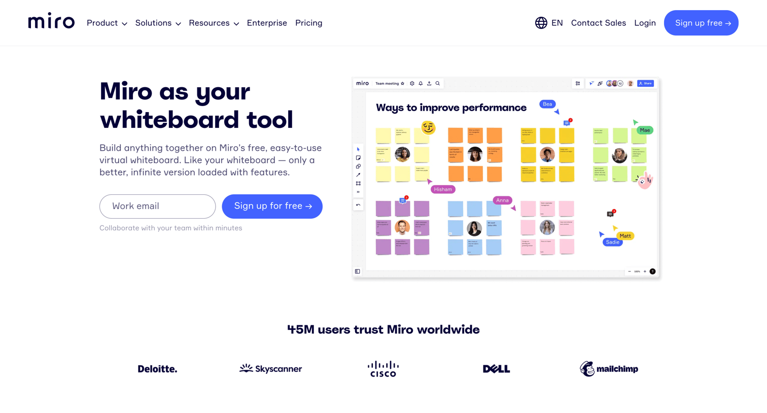 Miro - A Collaborative Digital Whiteboard for Teams | Miro screen