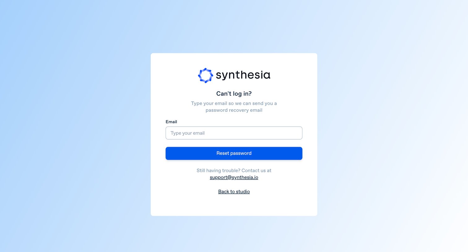 Synthesia - Synthesia STUDIO screen