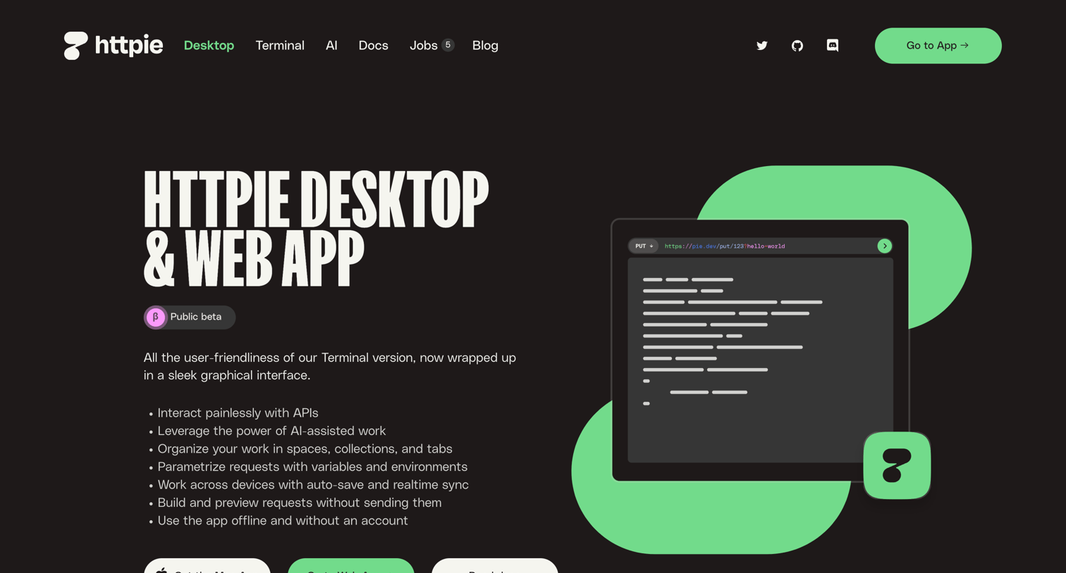 Httpie - Desktop | Web app – HTTPie screen